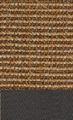 Sisal Salvador bronze 064 tæppe med kantbånd i granit 045